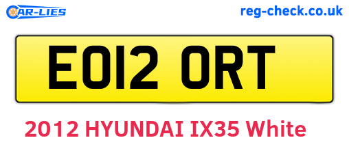 EO12ORT are the vehicle registration plates.