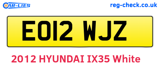 EO12WJZ are the vehicle registration plates.
