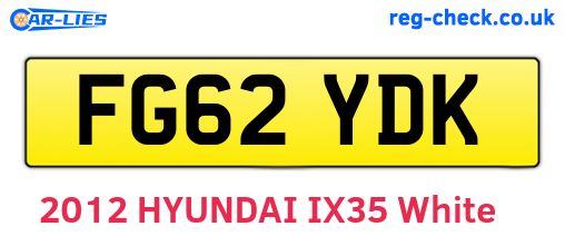 FG62YDK are the vehicle registration plates.