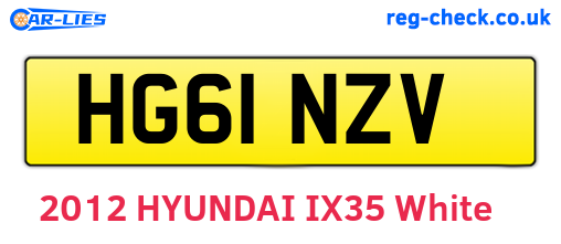 HG61NZV are the vehicle registration plates.