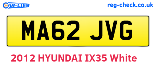 MA62JVG are the vehicle registration plates.