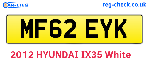 MF62EYK are the vehicle registration plates.