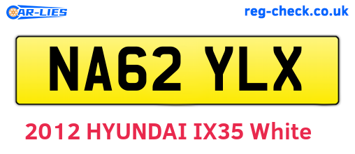 NA62YLX are the vehicle registration plates.