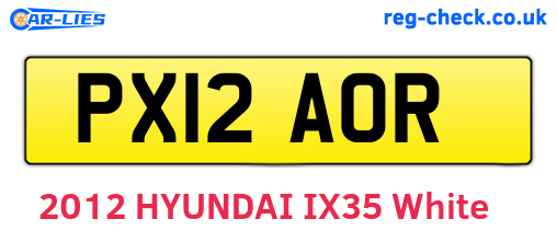 PX12AOR are the vehicle registration plates.