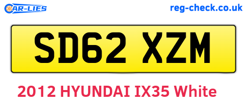 SD62XZM are the vehicle registration plates.