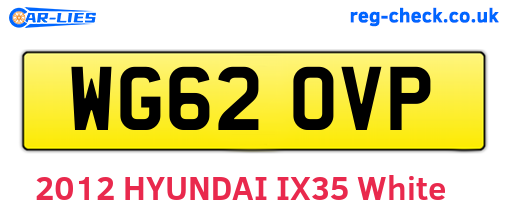 WG62OVP are the vehicle registration plates.