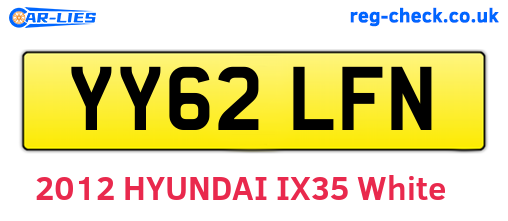 YY62LFN are the vehicle registration plates.