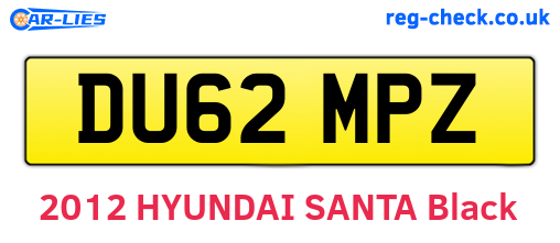 DU62MPZ are the vehicle registration plates.