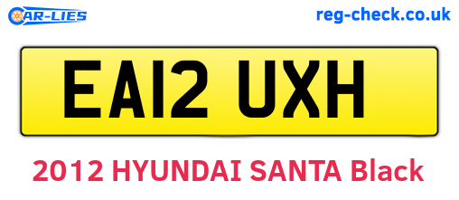 EA12UXH are the vehicle registration plates.