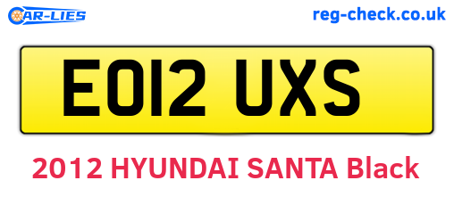 EO12UXS are the vehicle registration plates.