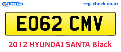 EO62CMV are the vehicle registration plates.