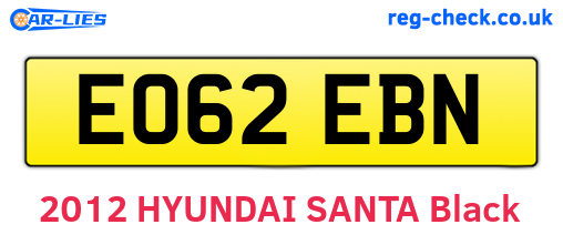 EO62EBN are the vehicle registration plates.