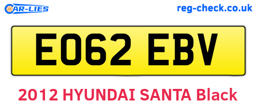 EO62EBV are the vehicle registration plates.
