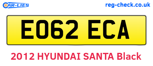 EO62ECA are the vehicle registration plates.