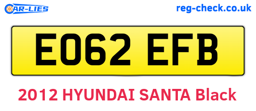EO62EFB are the vehicle registration plates.
