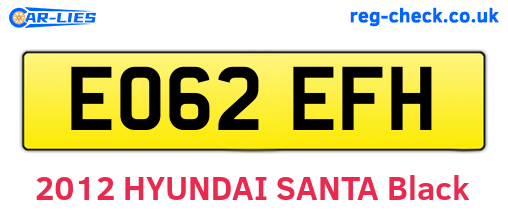 EO62EFH are the vehicle registration plates.