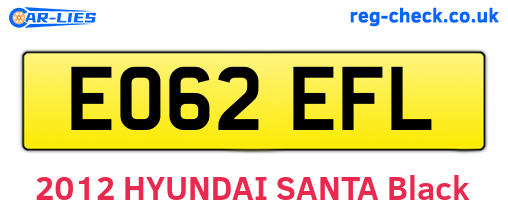 EO62EFL are the vehicle registration plates.
