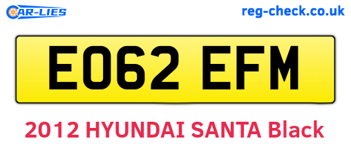 EO62EFM are the vehicle registration plates.