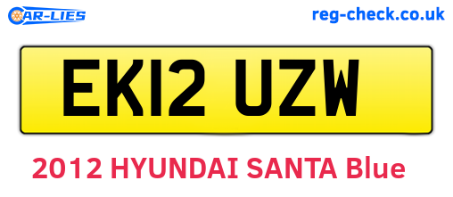 EK12UZW are the vehicle registration plates.