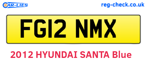 FG12NMX are the vehicle registration plates.