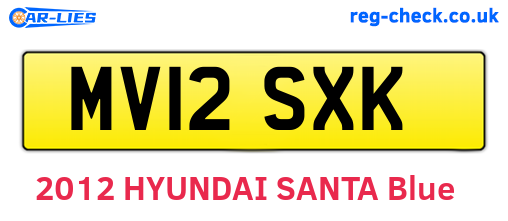 MV12SXK are the vehicle registration plates.