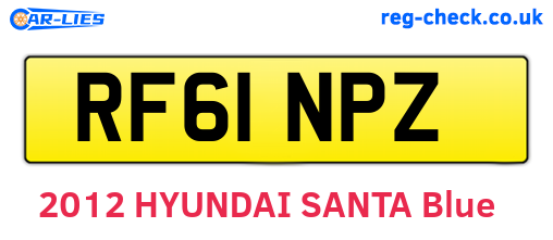 RF61NPZ are the vehicle registration plates.