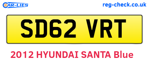 SD62VRT are the vehicle registration plates.