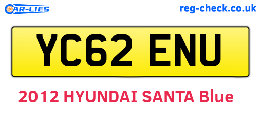 YC62ENU are the vehicle registration plates.