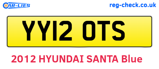 YY12OTS are the vehicle registration plates.