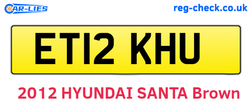 ET12KHU are the vehicle registration plates.