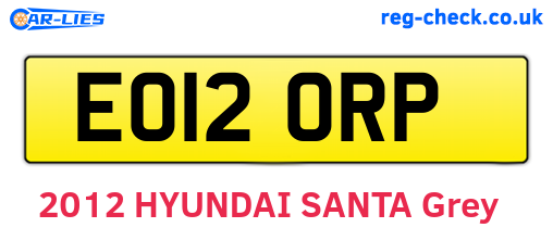 EO12ORP are the vehicle registration plates.