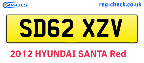 SD62XZV are the vehicle registration plates.