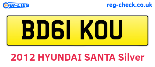 BD61KOU are the vehicle registration plates.