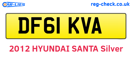 DF61KVA are the vehicle registration plates.
