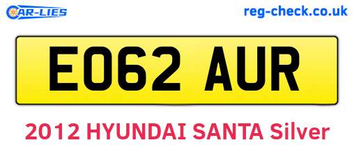 EO62AUR are the vehicle registration plates.