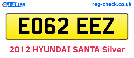 EO62EEZ are the vehicle registration plates.