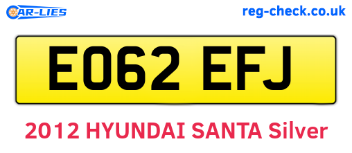 EO62EFJ are the vehicle registration plates.