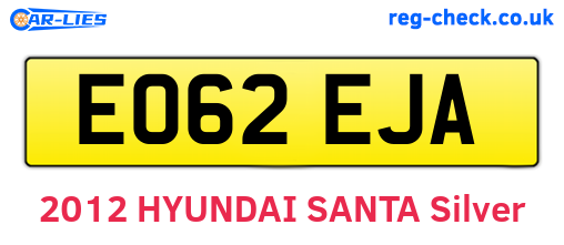 EO62EJA are the vehicle registration plates.