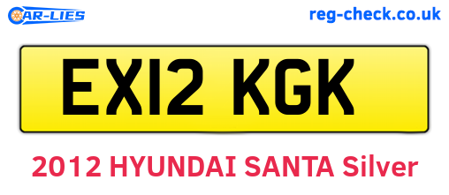 EX12KGK are the vehicle registration plates.