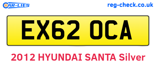 EX62OCA are the vehicle registration plates.