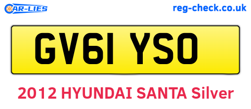 GV61YSO are the vehicle registration plates.