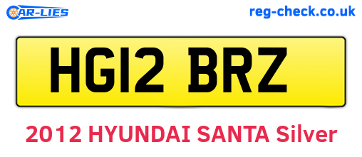 HG12BRZ are the vehicle registration plates.