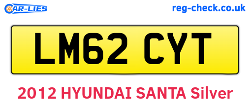 LM62CYT are the vehicle registration plates.