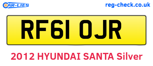 RF61OJR are the vehicle registration plates.