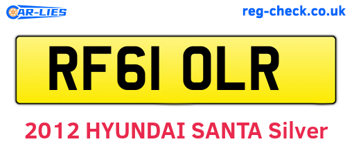 RF61OLR are the vehicle registration plates.