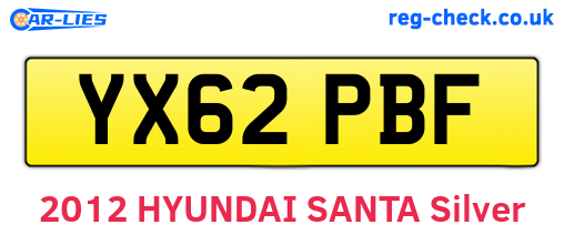 YX62PBF are the vehicle registration plates.