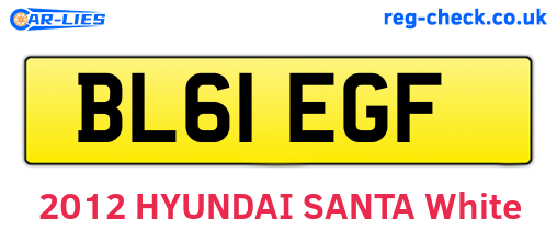 BL61EGF are the vehicle registration plates.