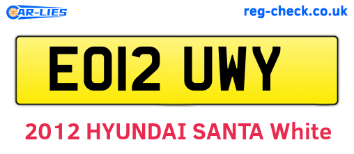 EO12UWY are the vehicle registration plates.