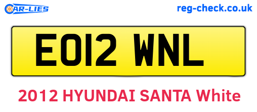 EO12WNL are the vehicle registration plates.
