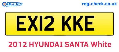 EX12KKE are the vehicle registration plates.